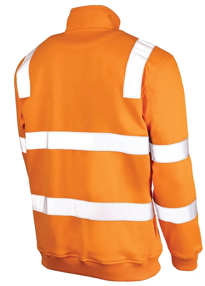 Workhorse MFL022 HiVis Bio Motion Taped Fleece Pullover - 1/4 Zip Vic Rail Compliant - Special Orange - XS