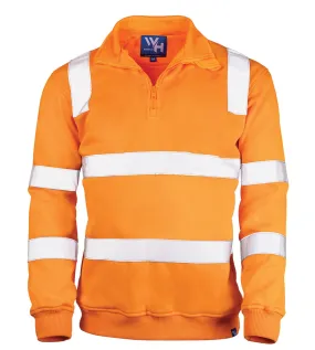 Workhorse MFL022 HiVis Bio Motion Taped Fleece Pullover - 1/4 Zip Vic Rail Compliant - Special Orange - XS